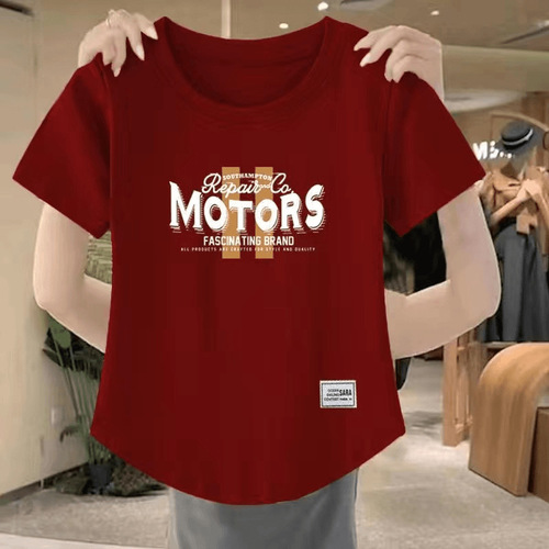 New Chinese Style National Style Women's White Summer Retro Heavy Work Print T-Shirt Short Sleeve Bodice