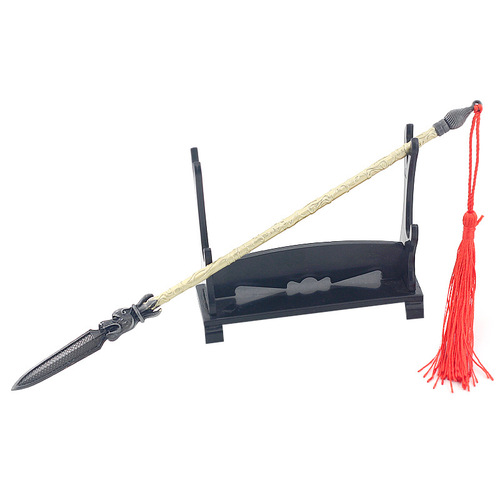 The Romance of the Sui and Tang Dynasties Luo Cheng's Five Tiger Soul Spear 22CM Full Metal Craft Ornament Model