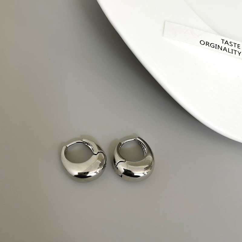 Drop Earrings, Minimal Universal Design, Copper Base with Silver Plating, Lightweight 6 g