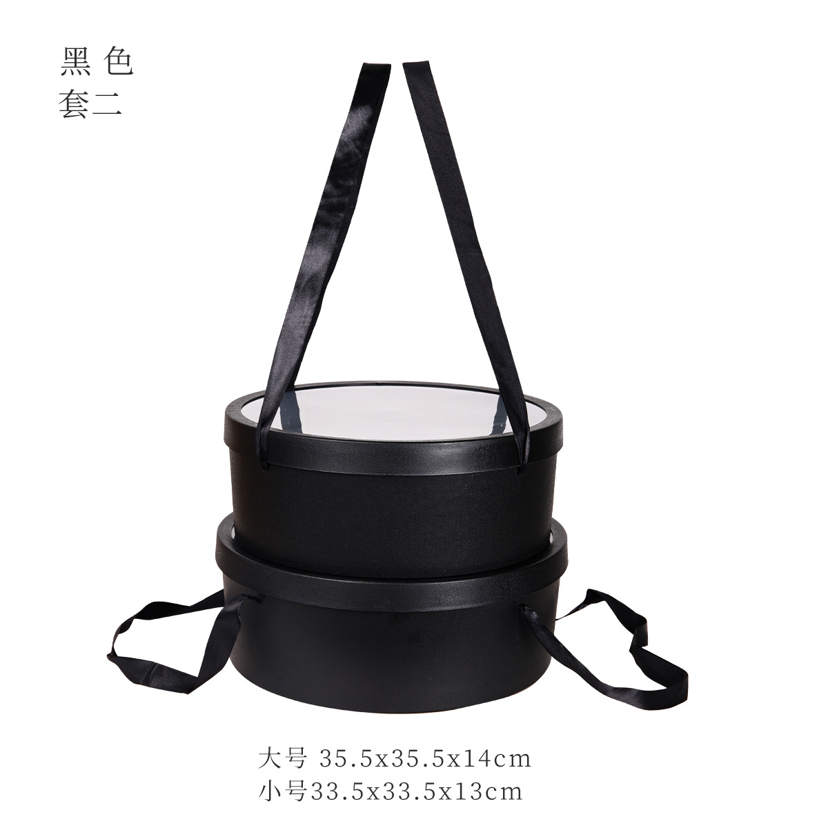 Caja de regalo redonda portátil de invierno de cuatro piezas, caja de flores de frutas de alta calidad, caja de embalaje de flores, materiales de flores de regalo