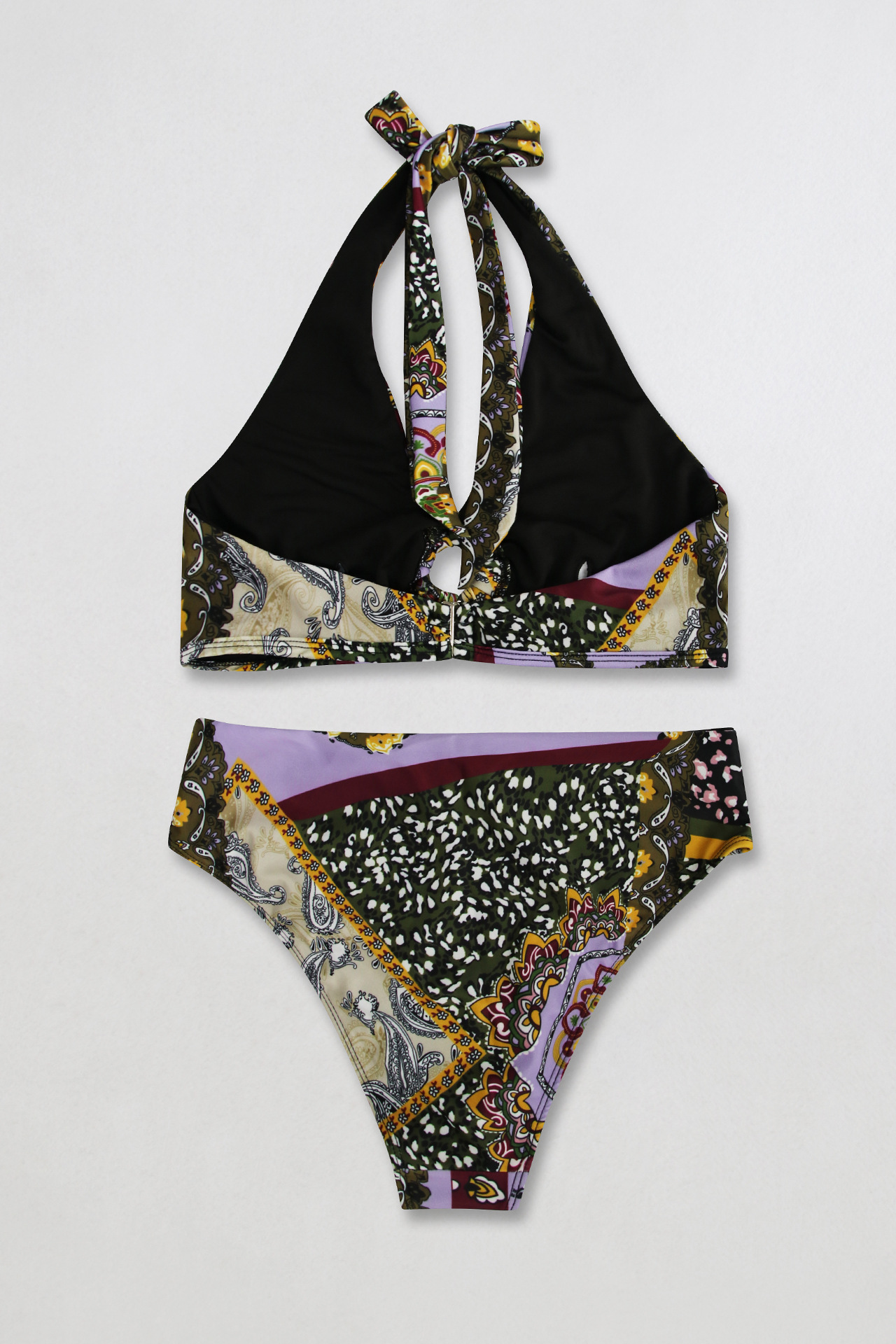 Printing Bandage Split Bikini Swimsuit NSLM74446