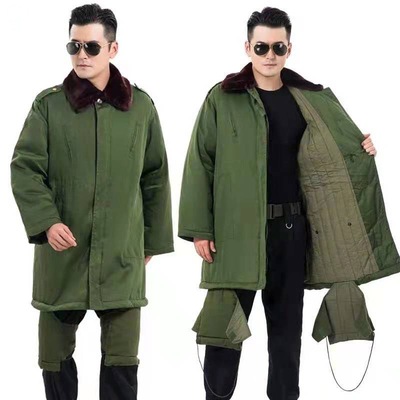 Manufactor wholesale Cotton overcoat Long Military coat Knee pads Air Cold proof Cotton Ride a bike Winter clothes