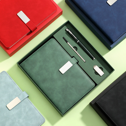 Notebook a5 simple small fresh U disk notepad gift box set wholesale business diary custom logo