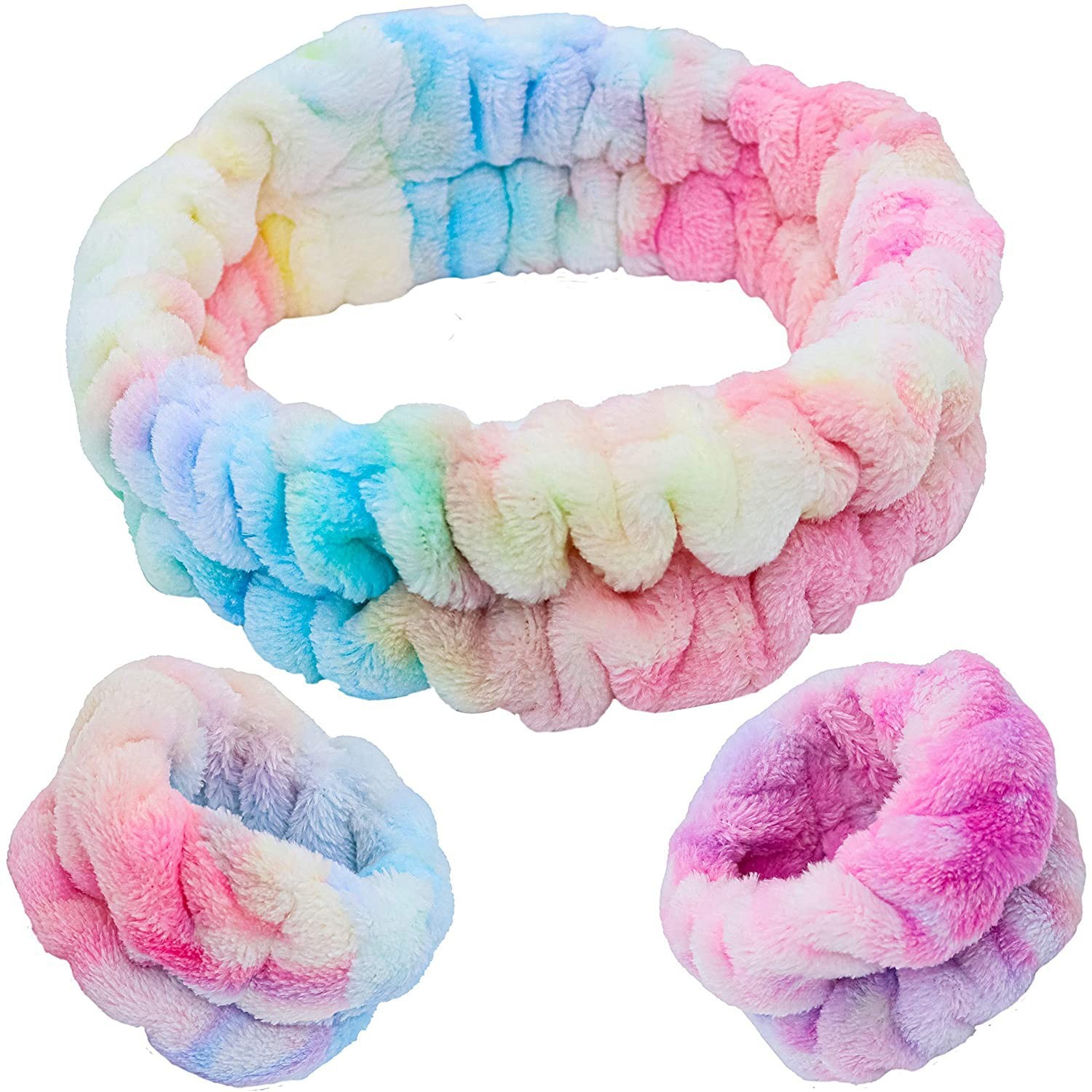 Arco banda de pelo al por mayor de las niñas de color sólido todo partido de maquillaje absorbente de sudor-limpieza lavado de cara correa de muñeca de franela banda de pelo