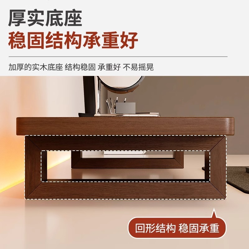 無垢材高架デスクトップコンピュータモニターノートブックデスク収納ラックデスクトップ収納ラックスタンド|undefined