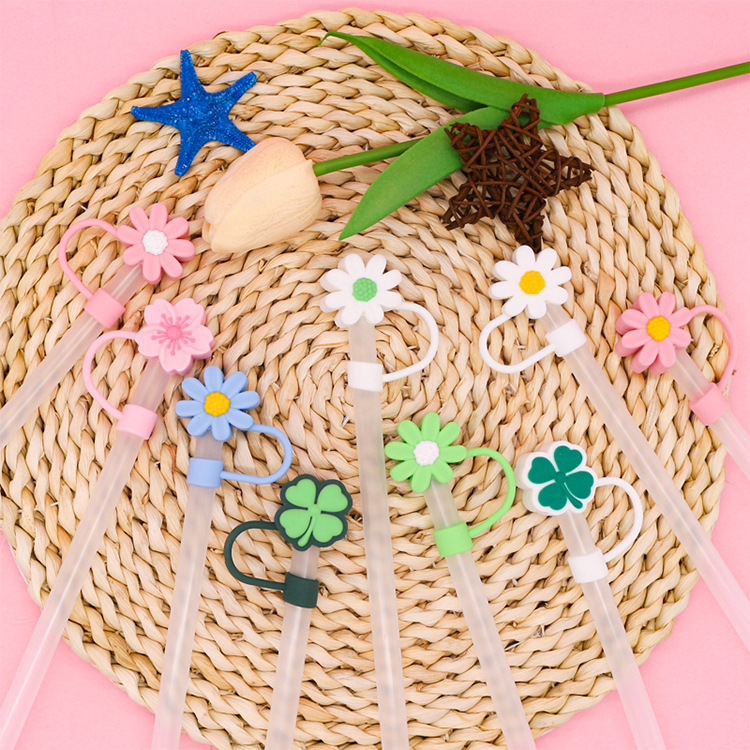10mm食品級シリカゲルストローキャップ防塵ストロープラグかわいいストローキャップ立体アニメ防塵カバーストローカバー|undefined