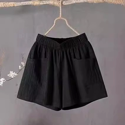 2023 повседневные сплошные хлопчатобумажные льняные карманы складные шорты свободные удобные шорты