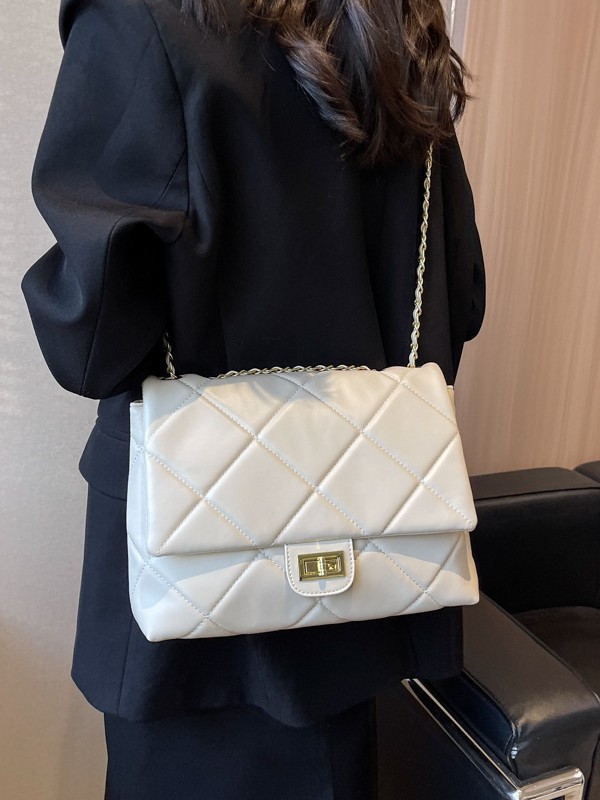 Bolso Tote de gran capacidad para mujer 2025 nuevo bolso de hombro de cadena de diamantes transfronterizo bolso de mensajero exquisito de alta calidad