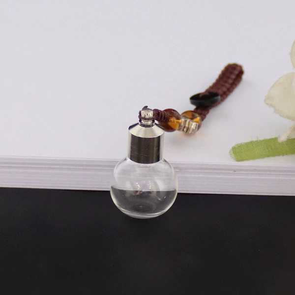 8MM screw cap short neck flat ball keychain