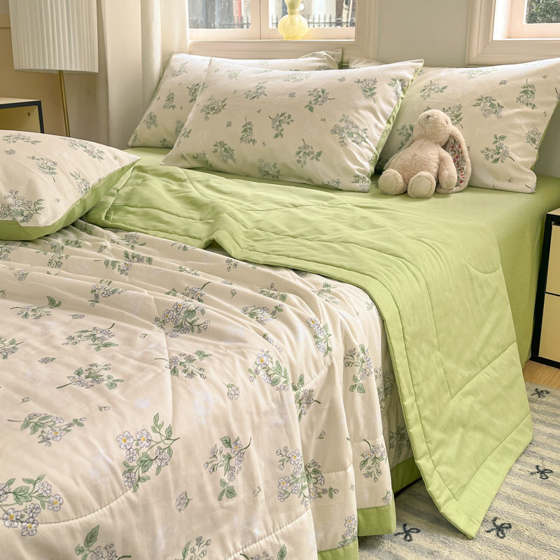 Edredón de algodón de verano, edredón de aire acondicionado de algodón puro, edredón de dormitorio, edredón fresco de verano de algodón, edredón lavable a máquina