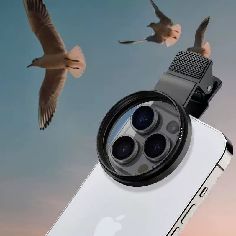 Спот мобильный телефон фотография поляризатор объектив фильтр с зажимом CPL поляризатор устраняет отражающие HD фильтр 52 мм