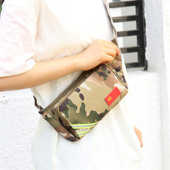 New camouflage men's and women's waist bag reflective strips outdoor sports crossbody bag coin purse mobile phone bag large capacity
