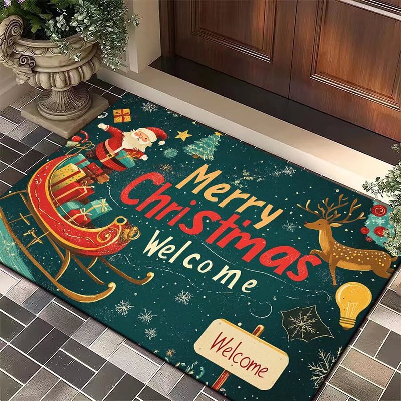 クロスボーダーアマゾンクリスマスフロアマットカスタムメイド玄関ドアフロアマット吸水性滑り止めクリスマスカーペット卸売|undefined