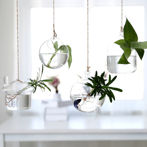 Creative hanging fish tank, hydroponic glass hanging bottle, wedding decorations, creative home crafts