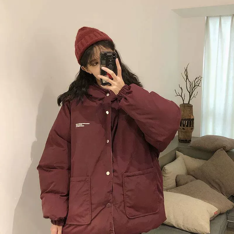 Стеганая куртка (теплая) oversize в корейском стиле, толстрая, двусторонняя внутренняя сторона, размеры S–2XL