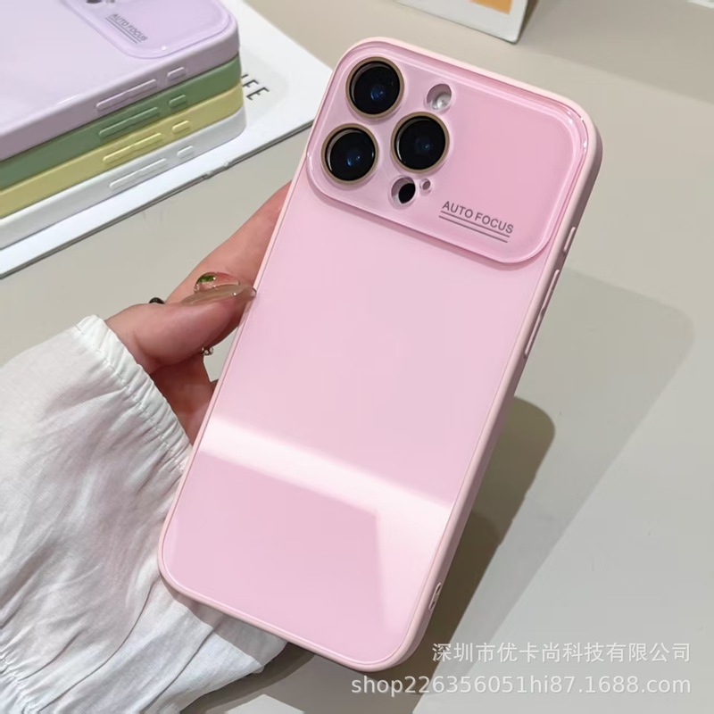 适用iPhone16Promax冰感大视窗手机壳苹果15液态玻璃14硅胶保护套|undefined