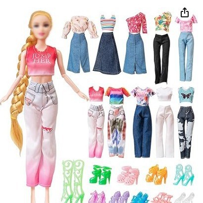 11.5-inch doll dress set pants, cross-border foreign trade, fashionable dress-up for girls, 30cm toy accessories