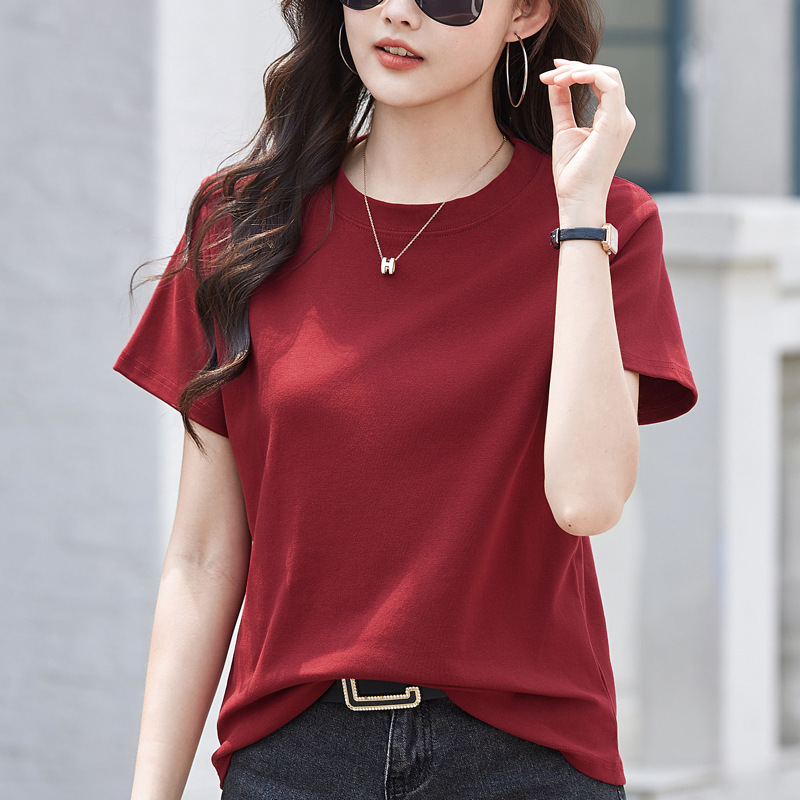 Women's Short-Sleeve T-Shirt 2026 New Summer Fashion White Trendy Inner Wear Top