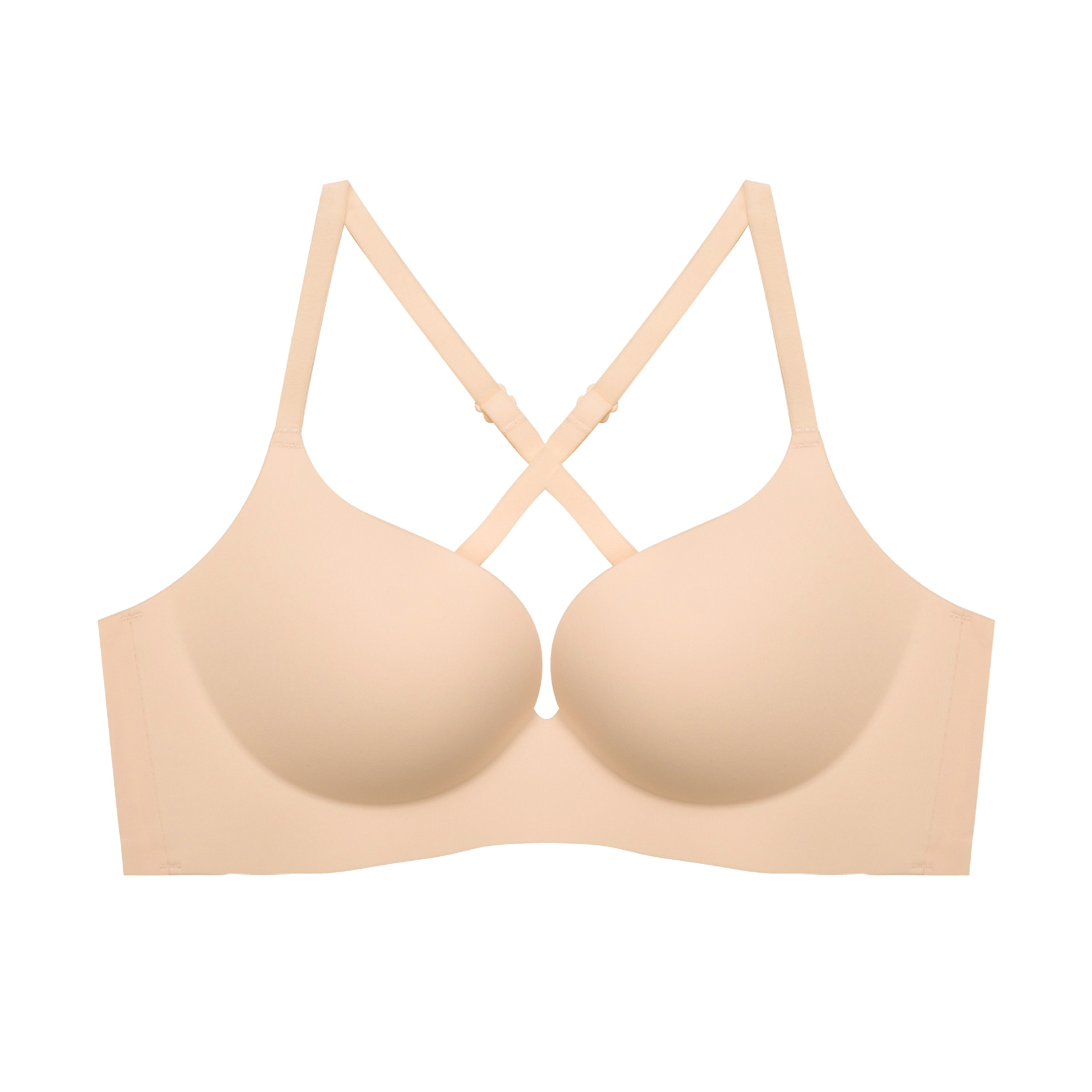 999 gran cruz sin espalda de una sola pieza sujetador de un solo botón belleza ropa interior trasera transparente lado brillante cerrado taza delgada sin anillo de acero lado