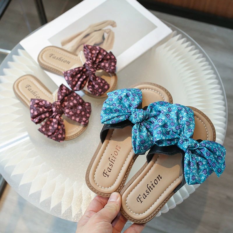 Тапочки с бантом для девочек 2024 летом
