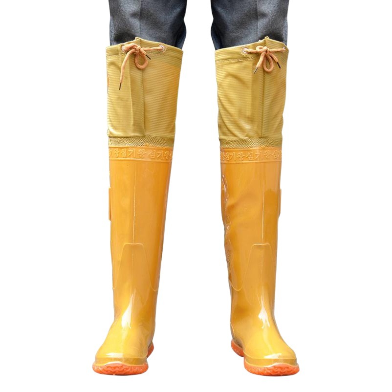 Men's and Women's Rice Planting Shoes Medium-high Boots Paddy Field Shoes and Socks Soft-soled Loose Lace-up Knee-over Water Shoes Fishing Boots Rain Boots