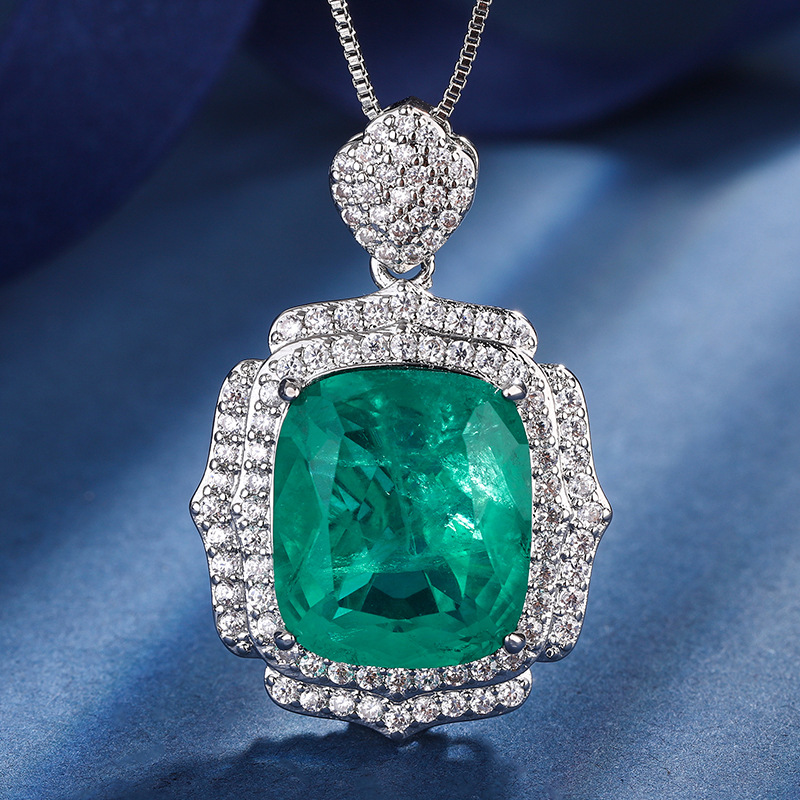 Zhuang Sheng joyas de cobre inferior chapado en oro simulación abuela luz verde traje lujo colgante 1 anillo 4*16 espárragos 12*14