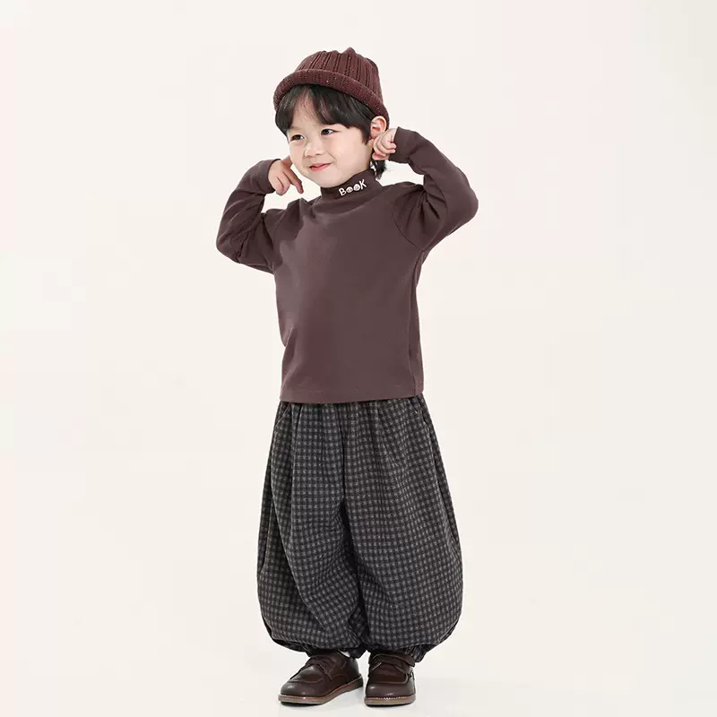 畅果童装男童打底衫秋冬新款儿童韩版半高领内搭中小童冬季上衣