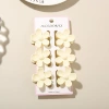 #24 Glossy white [6-piece set with card] 3.5cm five-petal flower style