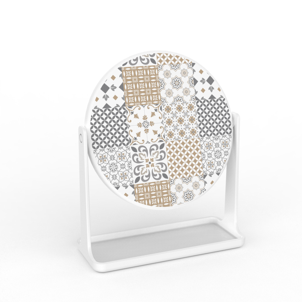 Espejo de maquillaje de impresión espejo de escritorio vestidor dormitorio en casa Nórdico giratorio simple espejo redondo