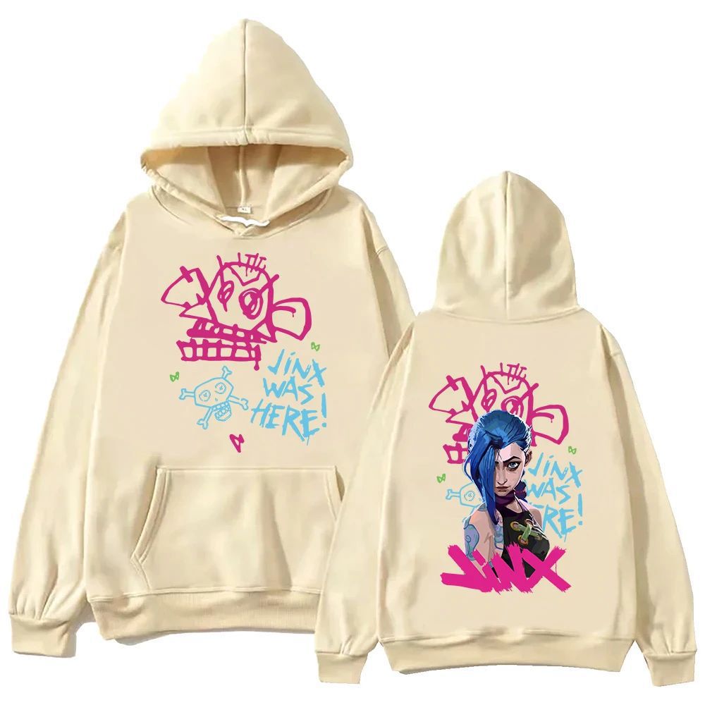 Arcane-Jinx Hoodie Harajuku Hip Hop Pullover Aesthetic