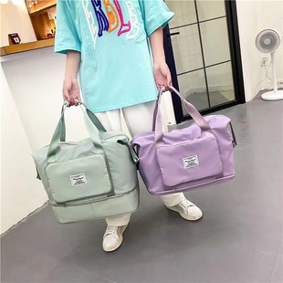 Foldable Travel Bag Single Shoulder Large Capacity Short-Distance Business Trip Fitness Satchel Maternity Storage Bag Duffel Bag Dry and Wet Separation