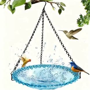 Cross-Border Popular Hanging Bird Feeder Outdoor Decorative Bird Bath Basin Pendant Balcony Garden Feeder Pendant