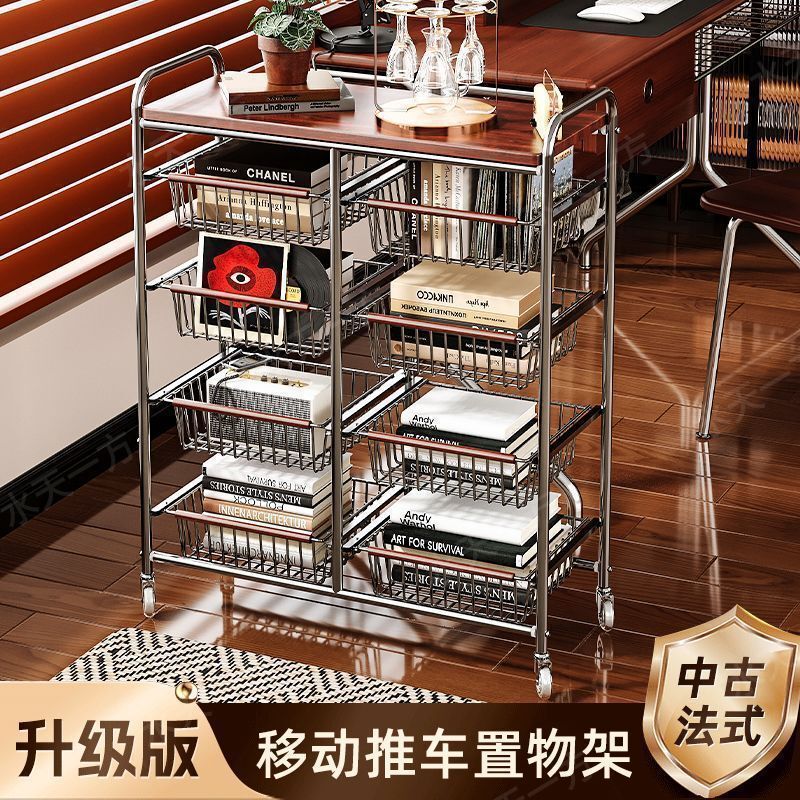 Cross-Border Wholesale of Vintage-Style Snack Carts, Storage Racks, Sofa Side Tables, and Multi-Layer Gap Storage Shelves for the Living Room