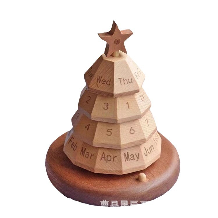 Transfronterizo nuevo calendario de árbol de Navidad de escritorio giratorio decoración escritorio calendario Oficina escritorio calendario regalos de Navidad