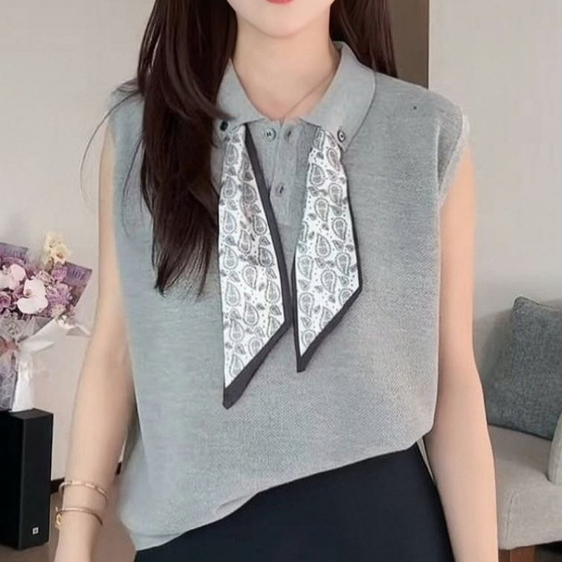 그레이 탑(스카프 포함) 원본 품질 및 고품질