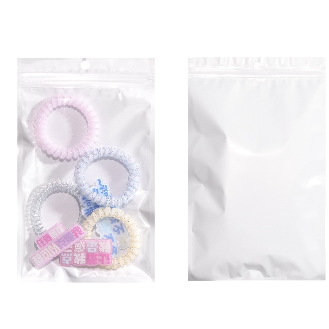 Perla Yin y Yang ziplock bolsa pequeña joyería bolsa de embalaje accesorios material de embalaje bolsa de embalaje blanco perla bolsa de película en stock