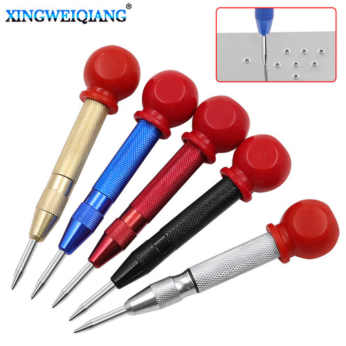 Automatic center punch with handle, marking starting hole positioning marker, firing pin window breaker-like punch