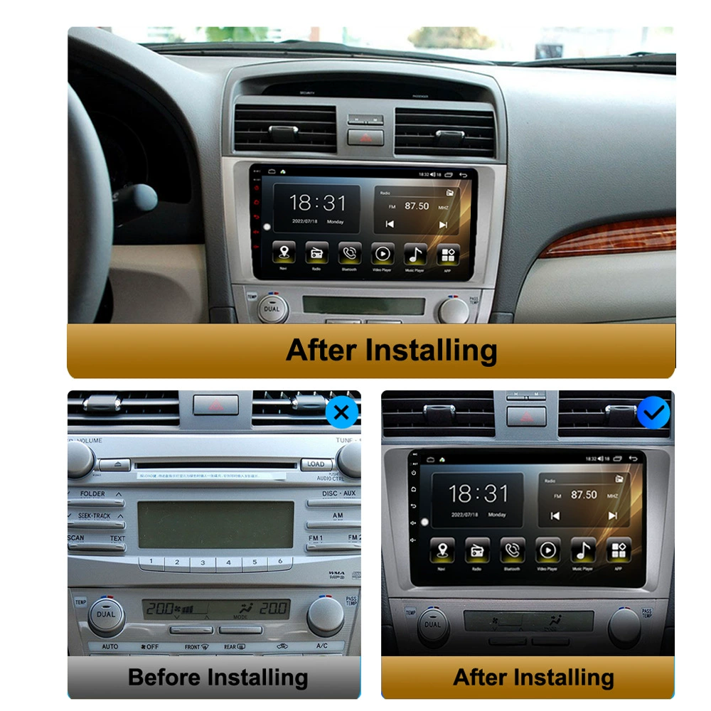 Подходящий для Toyota Camry 2006-2011 навигатор Android GPS с Bluetooth, отображение заднего кадра