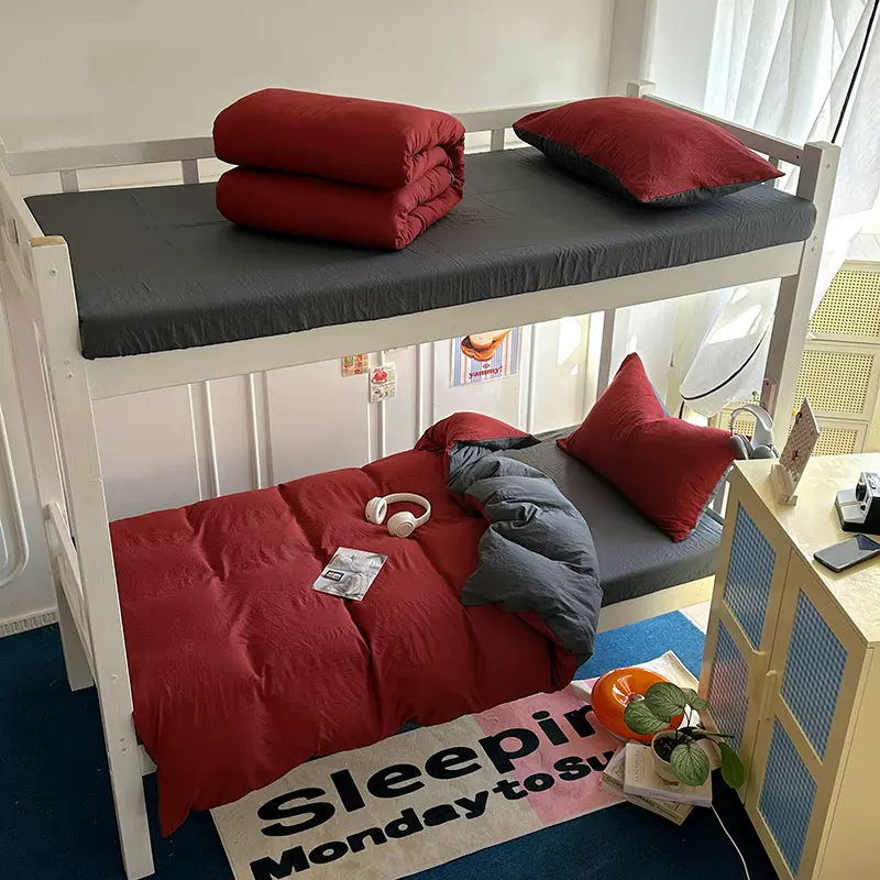 批发 学生 三件套被罩床单枕套单位宿舍床上用品军训水洗棉三件套