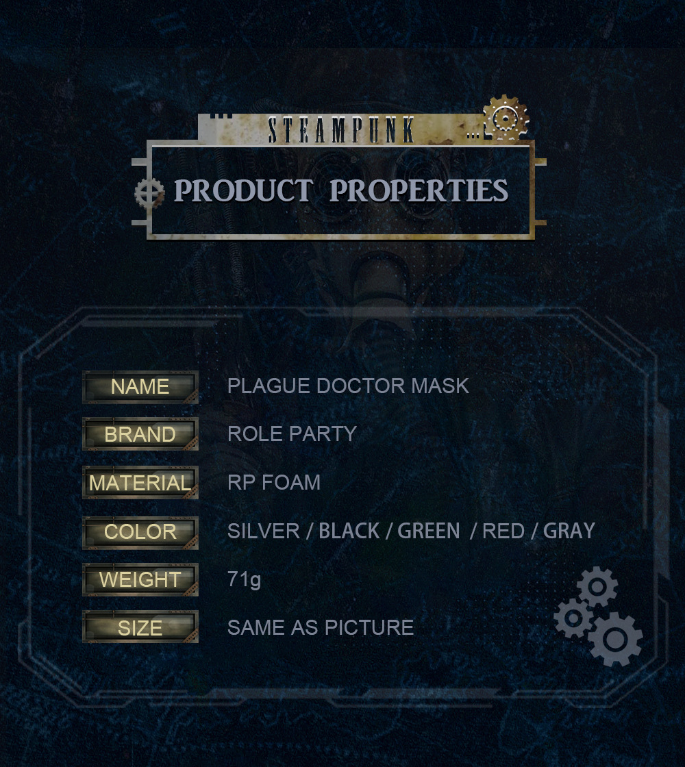 Halloween Gotische Wind Punk Snavel RP Feest Festival Feestmaskers display picture 2