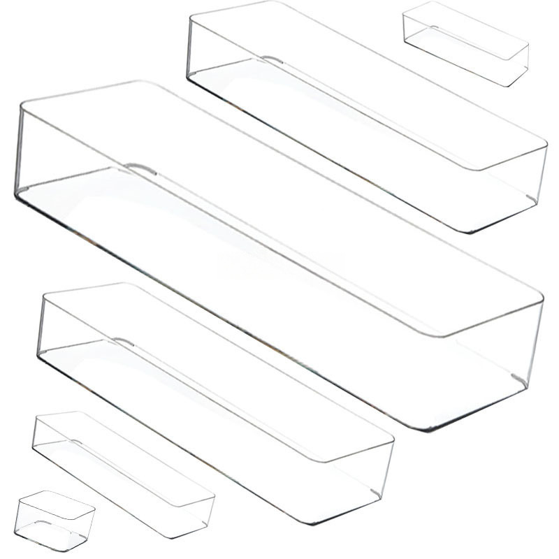 Desktop Storage Box Transparent Acrylic Narrow Rectangular Mirror Cabinet Cosmetics Stationery Pen Kitchen Chopstick Box