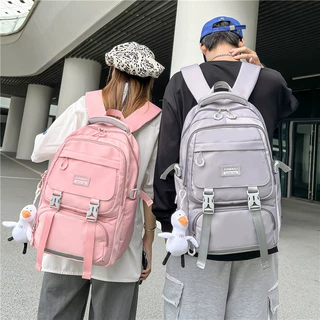 新款双肩包学生大容量时尚简约学院风书包女大学生户外旅行背包女