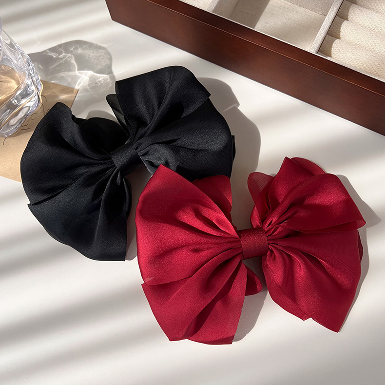 Sweet Solid Color Bow Knot Cloth Hair Clip 1 Piece display picture 2
