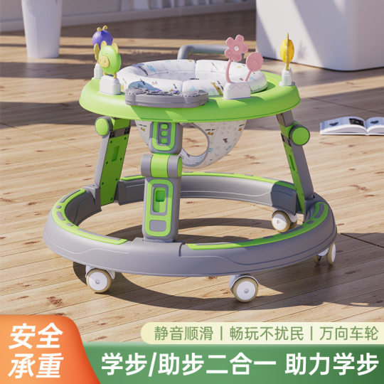Baby walker anti-O-leg multi-function anti-rollover baby stroller adjustable height toddler toy car