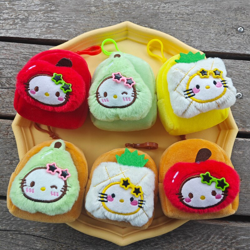 Cute Cartoon Plush Fruit Doll Pendant Bag Pineapple Apple Doll Keychain Coin Purse Earphone Bag Wholesale Cute Cartoon Plush Fruit Doll Pendant Bag Pineapple Apple Doll Keychain Coin Purse Earphone Bag Wholesale