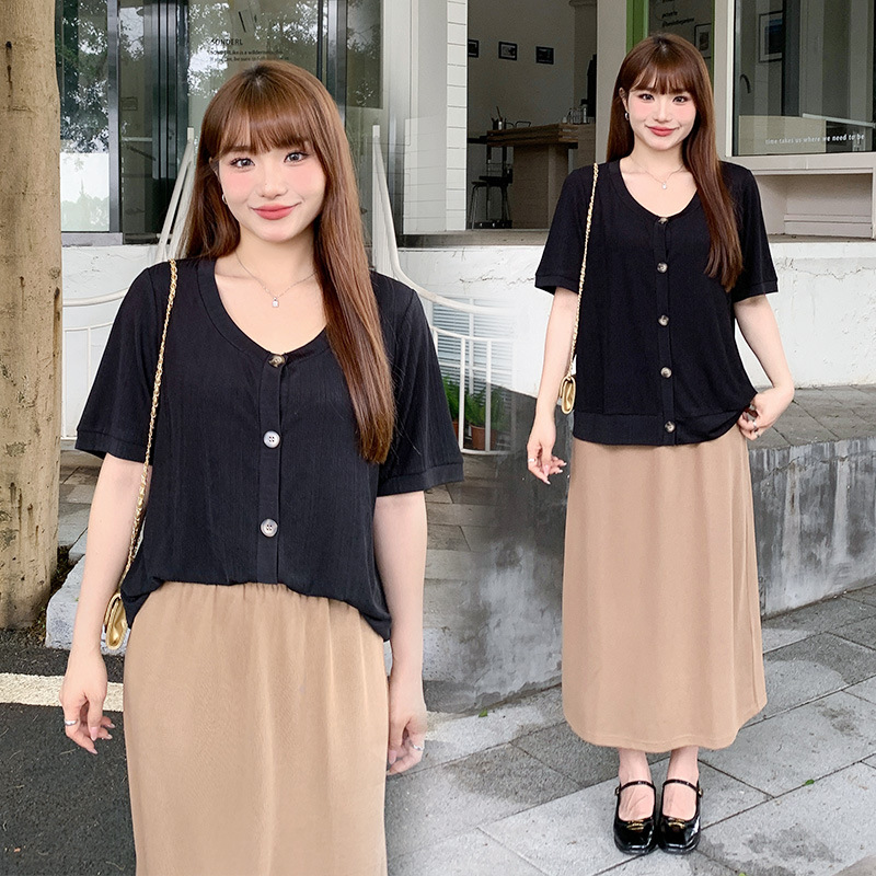  夏  XL-4XL 大きいサイズ トップス スカート