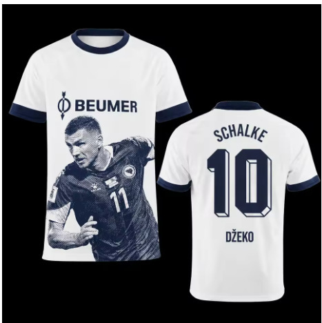 2026/27 Schalke retro collar football jersey, men's new summer sports breathable quick-drying shirt