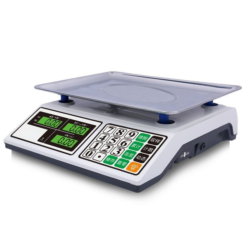 Escala electrónica para negocios, venta de verduras, pesas electrónicas, kilos de productos genuinos, puestos de venta de frutas precisos, báscula de mercado.