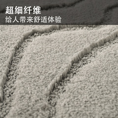 跨境新款波浪紋浴室吸水地毯植絨家居衛生間進門地墊速干防滑腳墊