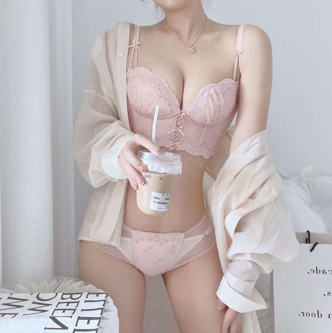 Fishbone Lace Bra - Cherry Blossom Pink